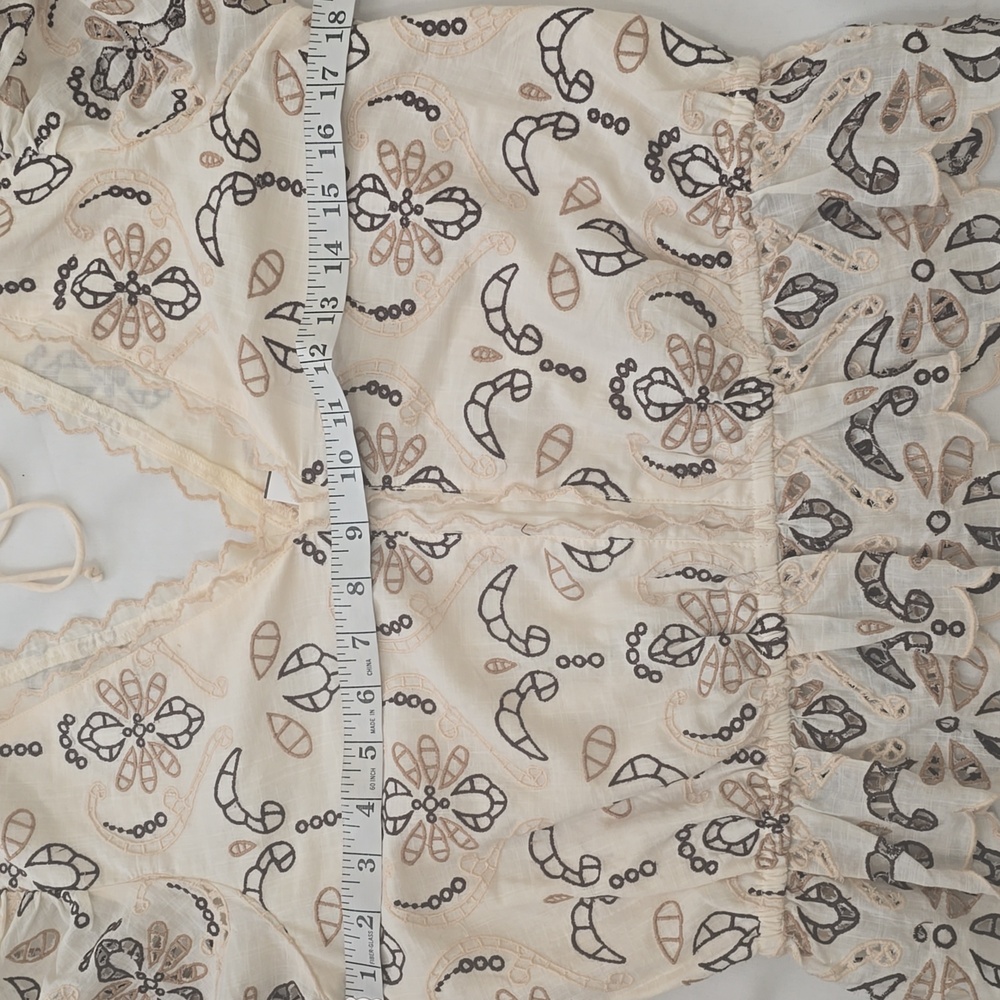 Anthropologie Eyelet  Cream Lace Blouse S - Picture 7 of 9